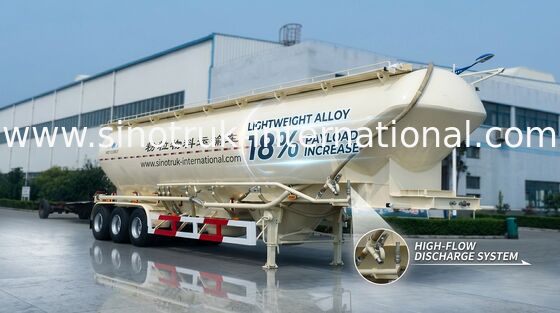 Powder Material Tank 55-65CBM Weichai Engine Tractor Semi Trailer SINOTRUK HOWO