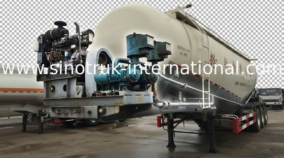 SINOTRUK 58000L Semi Trailer Truck Bulk Cement Tank Carrier Trailer SGS Approval