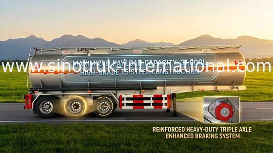 60 CBM Oil Tank Truck 3 Axles Semi Flatbed Trailers For Oil Fuel Transport
