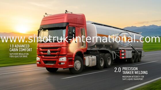 High Strength 3 Axles 50 Tons 60CBM Oil Tanker Semi Truck With Trailer