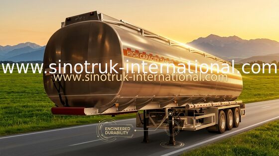 Semi Trailer Oil Tank Truck 3 Axles 50-80 Tons 45-60CBM SINOTRUK HOWO