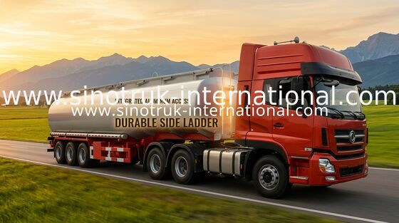 Professional 50000 Liters Flatbed Semi Trailer Truck With Fuel Tanker