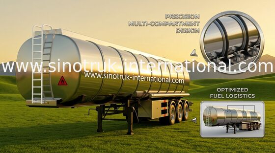 Professional 45-60CBM Semi Trailer Fuel Oil Delivery Truck 60000 Liters