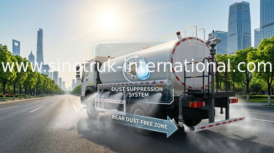 HOWO SINOTRUK Water Tank Truck 300HP With High Pressure Flush Function