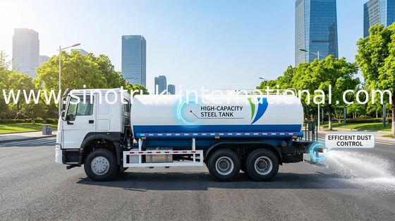 SINOTRUK HOWO Sprinkler Water Tank Truck 10-25CBM 6 X 4 Euro 2 400HP