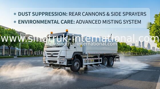 Sinotruk HOWO White RHD 6x4 Water Tank Truck ZZ1257V4347B1 With High Pressure Flush Function