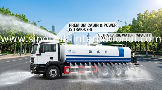 SINOTRUK SITRAK Water Tank Truck 6x4 LHD 15-20CBM Spraying Range Wide