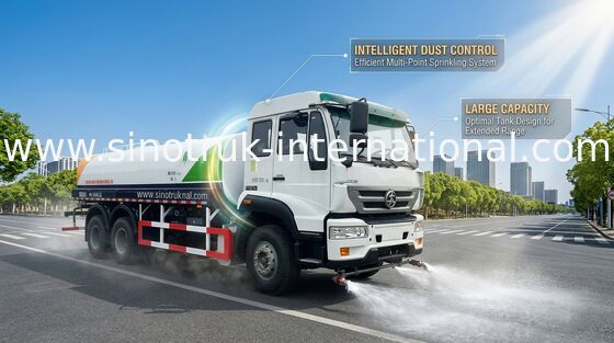 SINOTRUK 20CBM Water Sprinkler Truck With Internal Anti - Corrosion Treatment