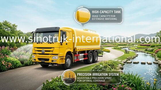 High Efficiency 25CBM Water Tank Truck With High And Low Level Spraying