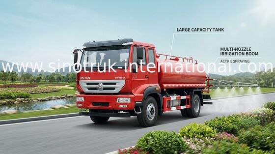 Road Flushing Water Tank Truck SINOTRUK 10CBM , Water Hauling Trucks