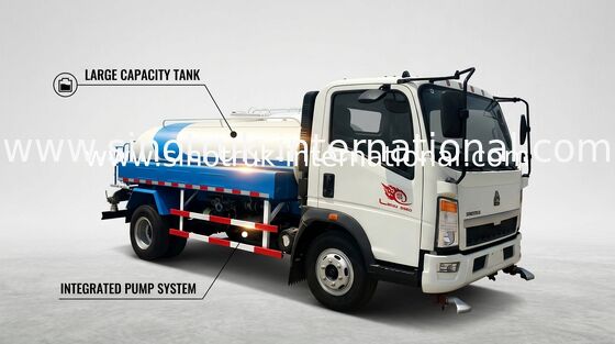 SINOTRUK HOWO Light truck Water Tank Truck 5-8CBM For Road Flushing