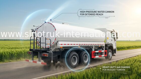 Sinotruk Howo Sprinkler Water Tank Truck 10-25CBM 6 X 4 Euro 2