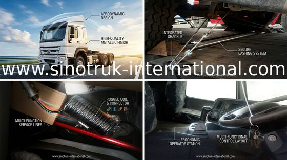 Long Cabin 70 Ton HOWO Tractor Truck For Construction Site