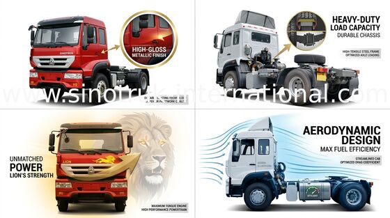 SINOTRUK Golden Prince Tractor Truck 4X2 Euro2 266HP 18Tons ZZ4181M3611W