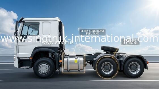 Sinotruk Howo Tractor Truck Lhd 10Wheels 400Hp 6 × 4 HW76 White