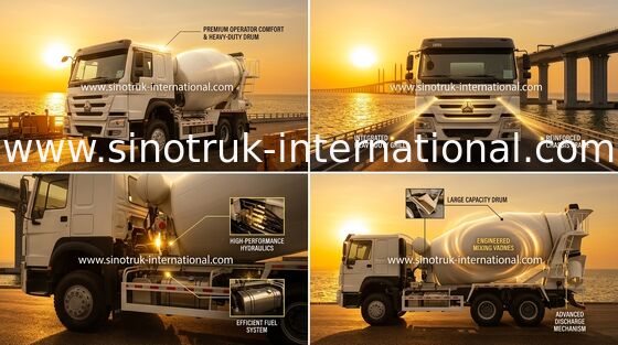 LHD 6×4 10wheels Concrete Mixer Truck High Horsepower 336HP