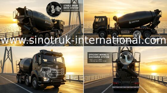 NEW HOWO HOHAN SINOTRUK Concrete Mixer Truck Black 10CBM 380HP 8X4 RHD