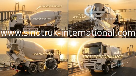 Sinotruk Howo Concrete Mixer Truck 10-20CBM 6 X 4 Euro 2 340Hp Construction