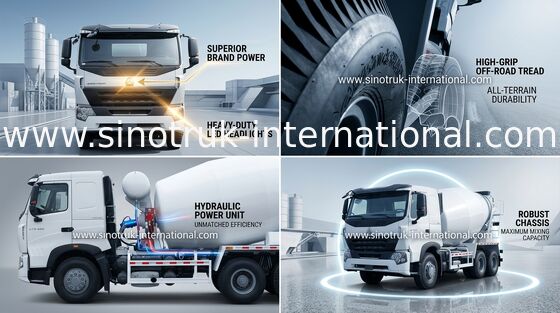 Mobile Concrete Mixture Truck , Industrial Cement Mixer Vehicle RHD 6X4