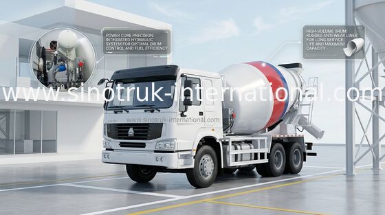 ZZ5257GJBN3841W Concrete Cement Mixer Truck 10CBM 371HP 6X4 LHD
