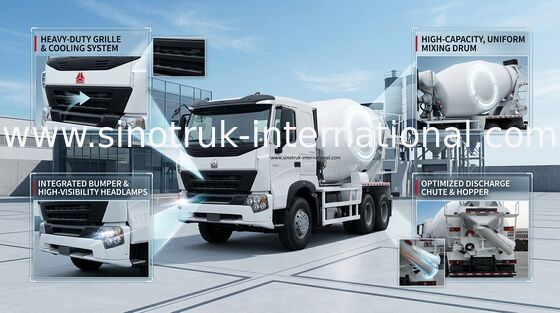 Concrete Mixer Equipment A7 Pump Concrete Truck 10CBM 371HP 6X4 LHD