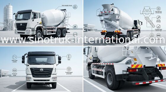 mobile Concrete Mixer Truck with pump , 10 CBM Trailer Concrete Mixer