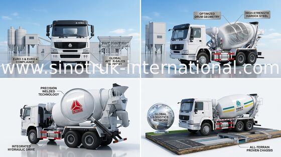 Concrete Mixer Truck SINOTRUK HOWO 10CBM 290HP 6X4 LHD ZZ5257GJBM3841W