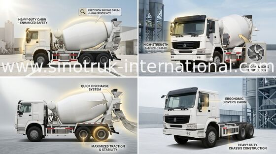 Concrete Mixer Truck SINOTRUK HOWO 10CBM 336HP 6X4 LHD ZZ5257GJBN3841W