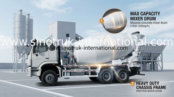 10CBM SINOTRUK HOHAN Concrete Mixer Truck Euro2 290HP 6X4 RHD ZZ5255GJBM3846B1