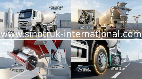 SINOTRUK HOWO Concrete Mixer Truck 16CBM 371HP 8X4 LHD ZZ1317N3667A