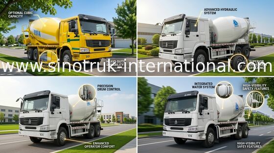 Concrete Mixer Truck SINOTRUK HOWO 12CBM 336HP 6X4 LHD ZZ5257GJBN4048W