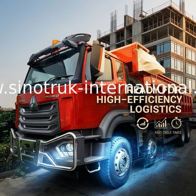 Super Bearing HOWO 8×4 Red Tipper | 371HP Strong Power, 27CBM Large Capacity, 80–100T Heavy-Duty Transport