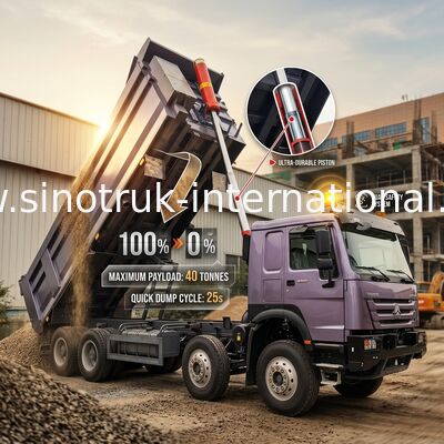400HP HOWO 8*4 Dump Truck (Black): Featuring U-Shaped Hopper & Ghost-Face Cab