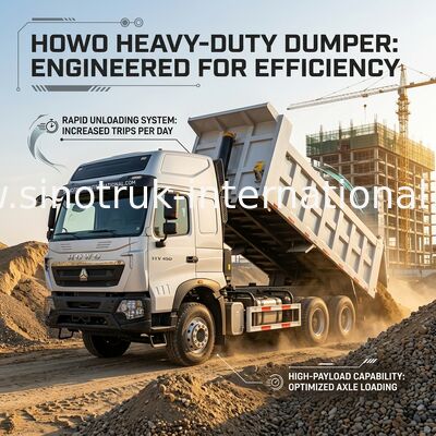 Inotruk New Howo Tipper Dump Truck Chassis Weichai Engine 8 × 4 LHD 430HP