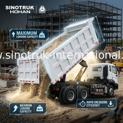 SINOTRUK HOWO 400 HP Tipper Dump Truck For Construction N7 Military Bumper Warning Light