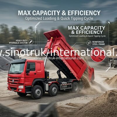 Tipper Dump Truck SINOTRUK HOWO A7 8X4 For Construction ZZ3317V3567B1