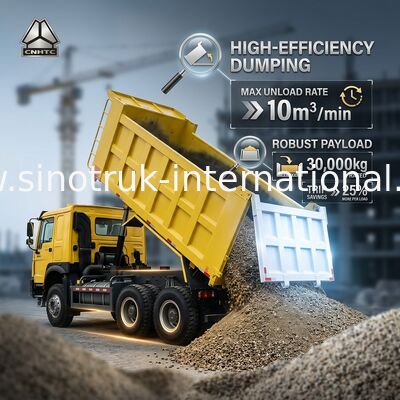 Sinotruk Howo Tipper Dump Truck  6 × 4  Lhd 10 Wheels 20CBM Cargo Box Mining Tires