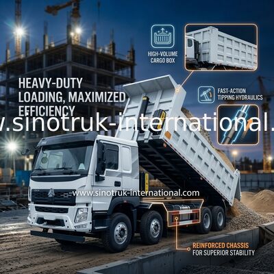 SINOTRUK HOWO 380HP Tipper Dump Truck 12 Wheels LHD 31 Tons 20-30CBM V7-X Cab
