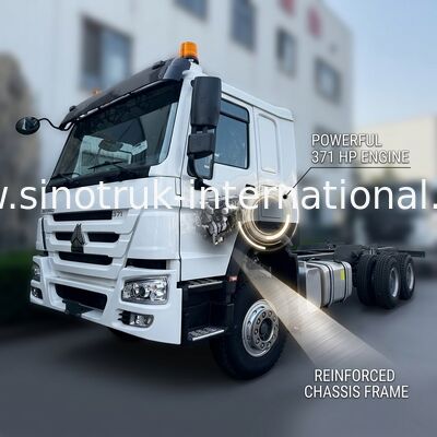 SINOTRUK  HOWO Truck Chassis SINOTRUK Engine371HP 6 × 4  RHD With Warning Light Used In Dump Truck Cargo Truck Water Truck