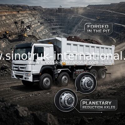 12 Wheels Sinotruk HOWO 8X4 Dump Truck 400hp For Mining
