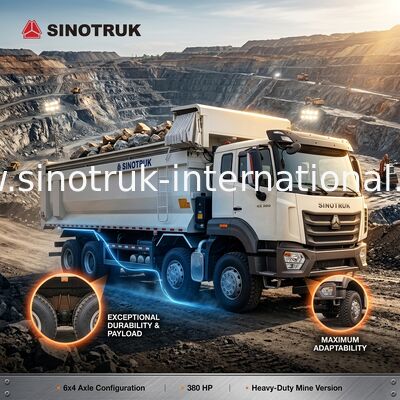 Sinotruk Hohan New HOWO Tipper Dump Truck N7 6 × 4 10 Wheels 380Hp RHD U Type  Automatic Tarpaulin