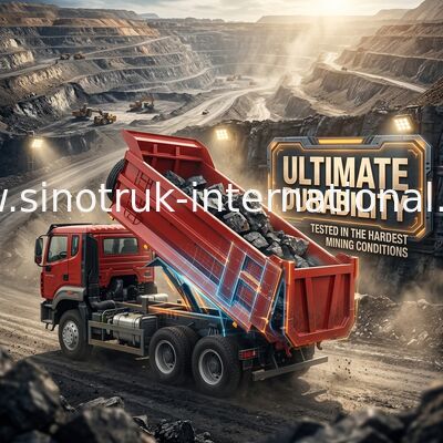 SINOTRUK HOWO N7 Tipper Dump Truck 6 × 4 10 Wheels 380Hp For Export U Type Easy To Unload