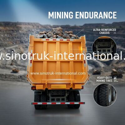 SINOTRUK Heavy Duty Tipper Dump Truck LHD With Unilateral High Strength Skeleton Cab 371HP