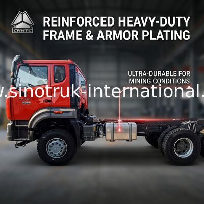 Sinotruk New Howo Tipper Dump Truck Chassis Weichai Engine 6 × 4  LHD Orange Color