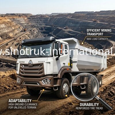 HOWO N7 Cab LHD 12wheels 8X4 400HP Dump Truck For Mining U Type