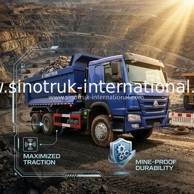 Full DriveLow Fuel Consumption 380HP Blue HOWO Tipper Truck RHD 6×6 10wheels