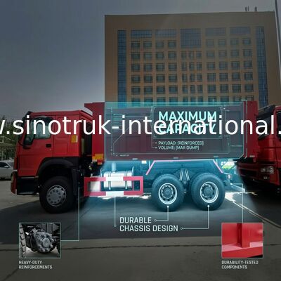 SINOTRUK HOWO Tipper Dump Truck RHD 6×4 336HP In Red Colour