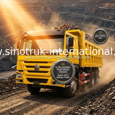 Sinotruk Howo Tipper Dump Truck 10Wheels 400Hp 6 × 4 Middle Lifting Yellow
