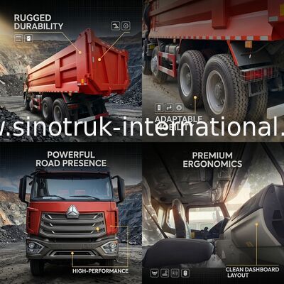 HOHAN LHD 12wheels 8X4 430HP Dump Truck For Mining
