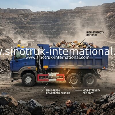 Sinotruk N7 Tipper Dump Truck 10 Wheels 400Hp 6 × 4 With Warning Light